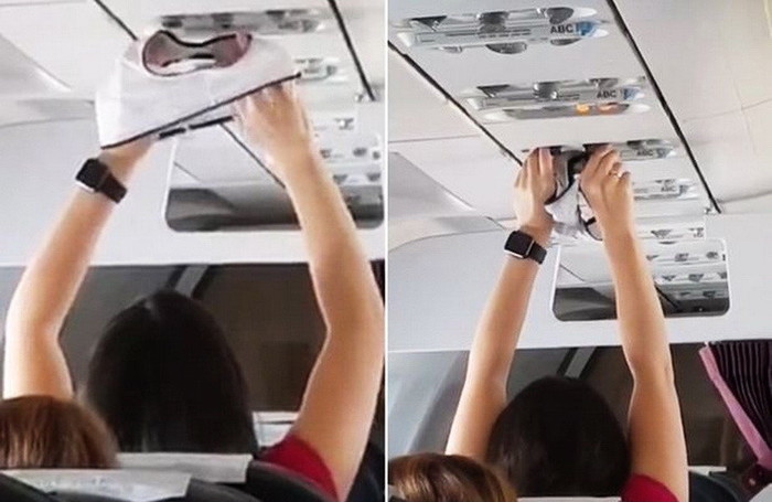 VIDEO Şi-a uscat chiloţii la ventilaţia avionului, în timpul unui zbor!