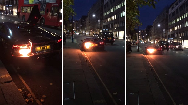 Flaming Lamborghini millionaire inside raced through the streets of London